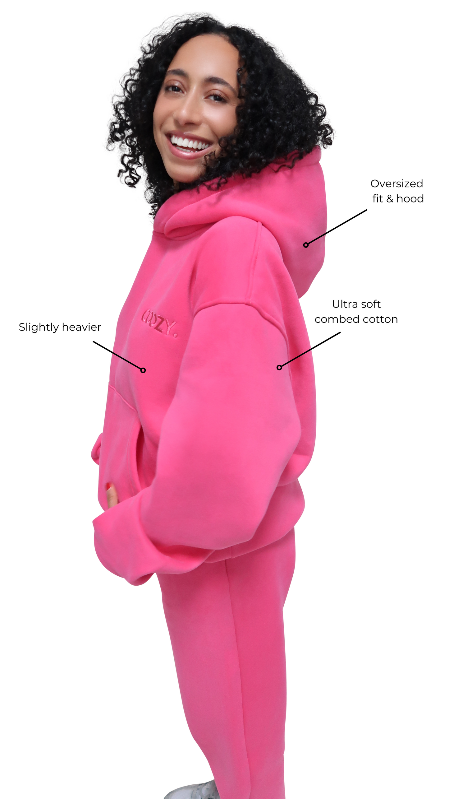 COOZY.™ Essential Hoodie - Brilliant Pink