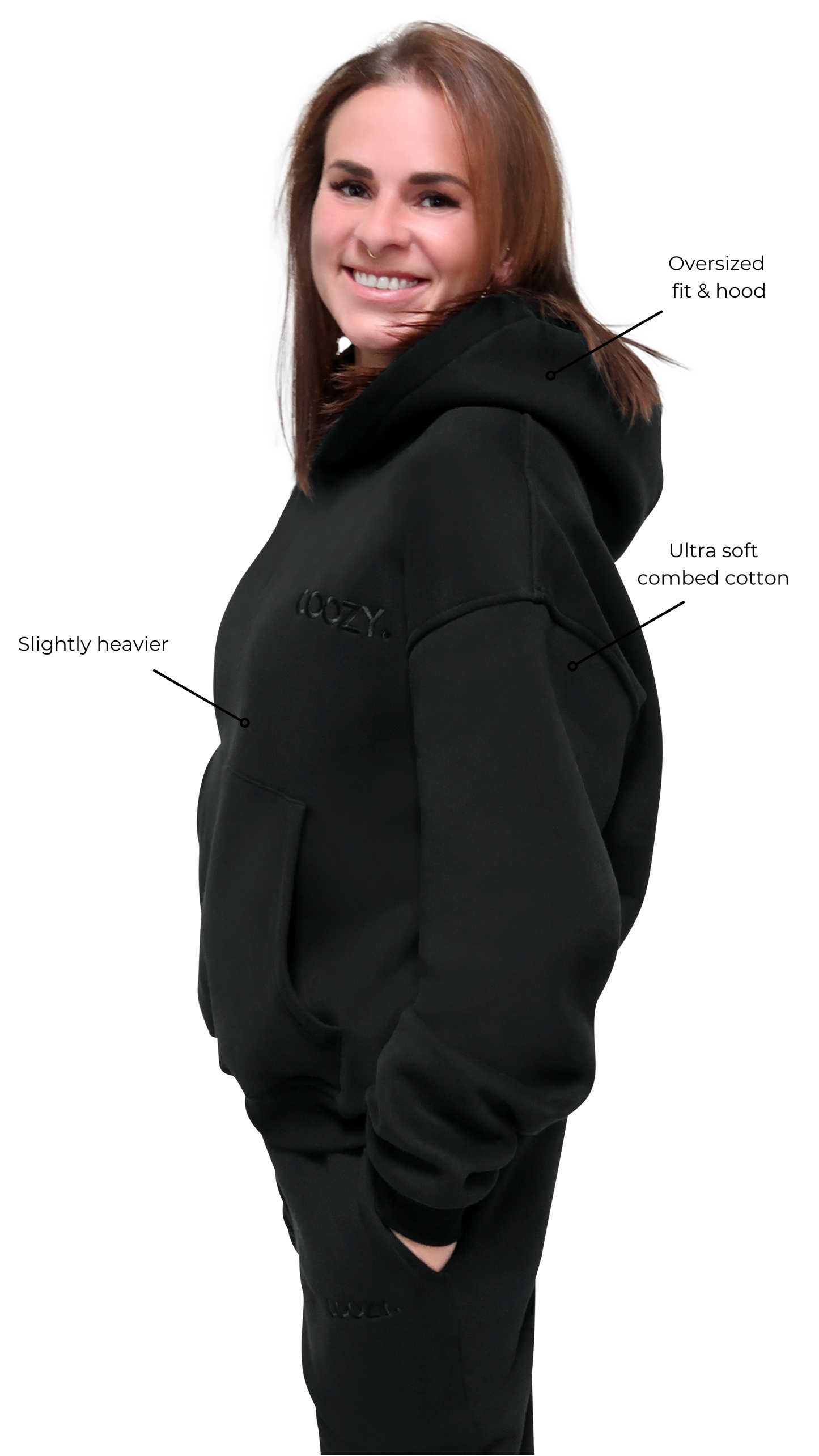 COOZY.™ Essential Hoodie - Obsidian Black