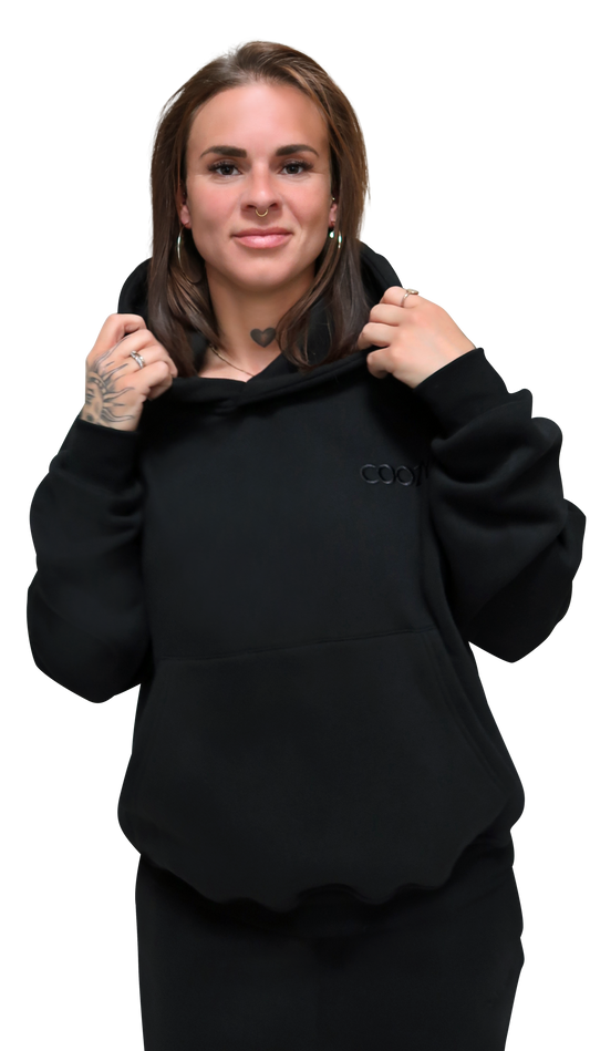 COOZY.™ Essential Hoodie - Obsidian Black